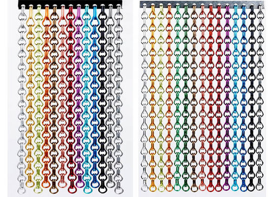 Kettengliedvorhang, auch genannt als Kettenfliegengitter- oder Hakenkettenvorhang, anodisiertes Aluminiummaterial