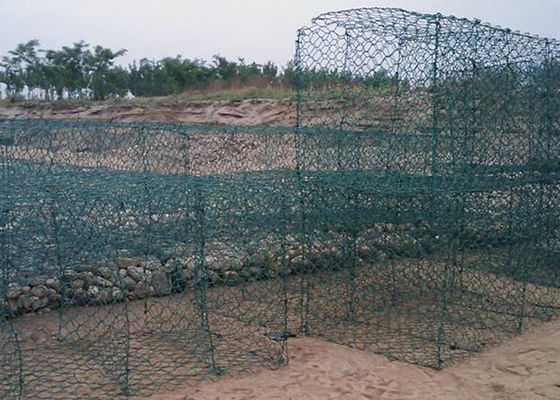 Grüne PVC-beschichtete Gabion-Box 2m-6m Hexagonalnetz
