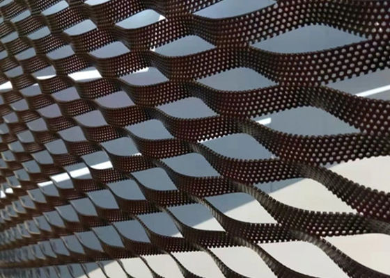 Aufgehängte Decorative Decorative Expanded Metal Wire Mesh Screen Anodisiertes Aluminium