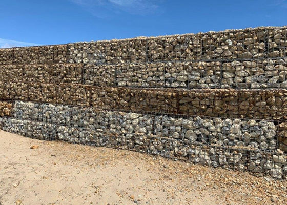 Triple Twist Hexagonal Woven Mesh Stoff Gabion Körbe einfach mit Naturstein für Kanäle gefüllt