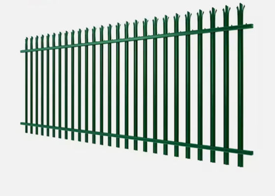 Grüner, warm getaucht, galvanisierter, dreipunktischer Palisadenzaun mit blassem Winkel für gute Sicherheit