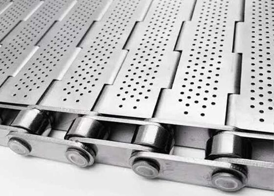 Stainless Steel 304 Plate Chain Conveyor Belt Food Grade Easy Clean Custom Width