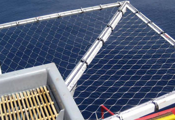 Seil 304 304L Helideck-Umkreis-Sicherheitsnetz-geknotete Seil-Masche